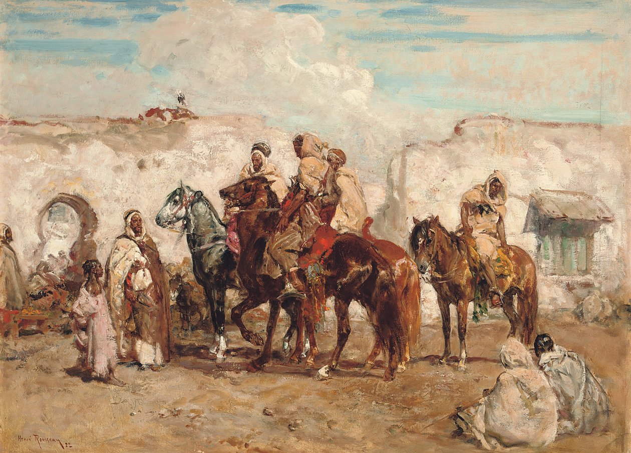 Underrättelsetjänst: Arab Village Street; Information: Arabisk bygata av Henri Emilien Rousseau