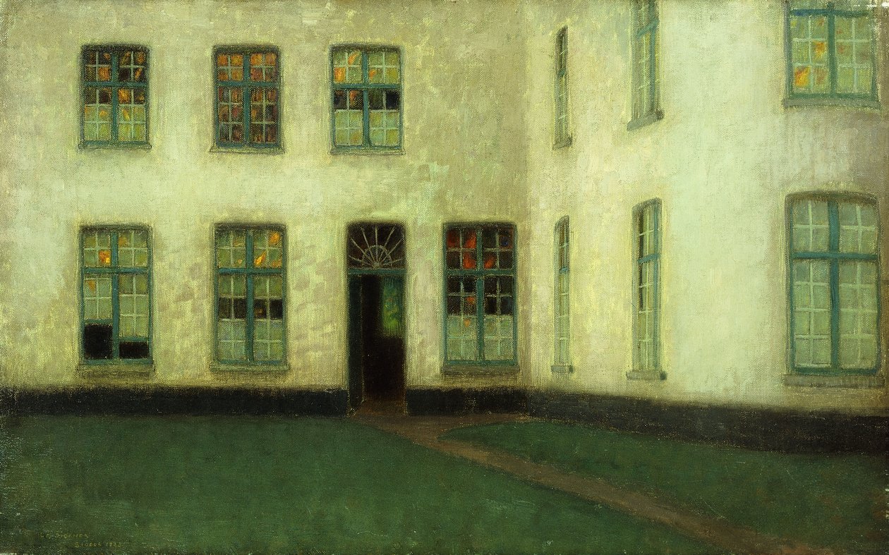 Hörn av Beguines Houses; Beguinage hörnet av Henri Eugene Augustin Le Sidaner