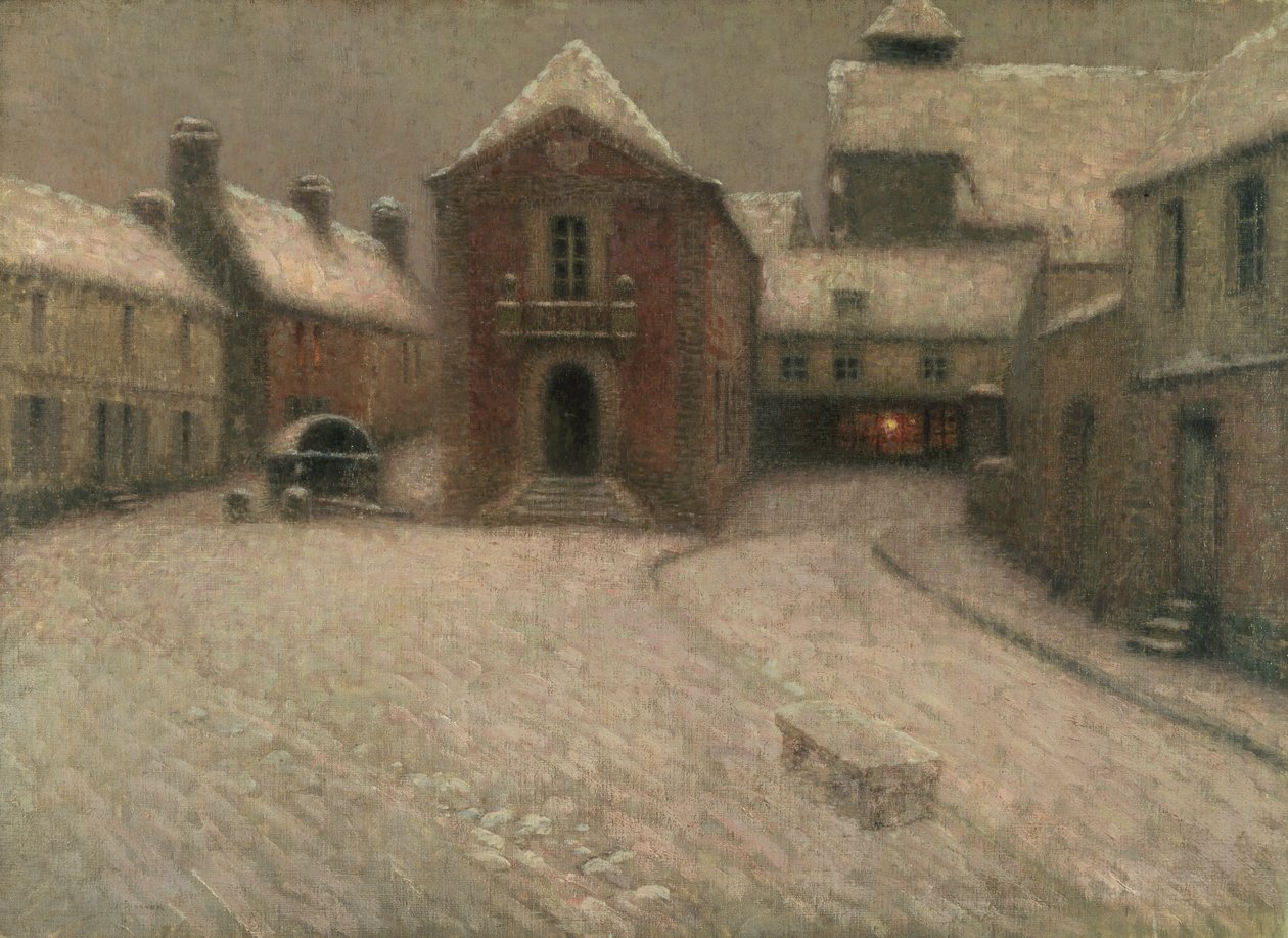Gerberoy Under the Snow (olja på duk) av Henri Eugene Augustin Le Sidaner