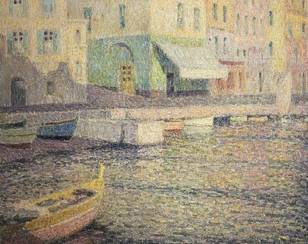 Hamnen vid Villefranche Sur Mer av Henri Eugene Augustin Le Sidaner