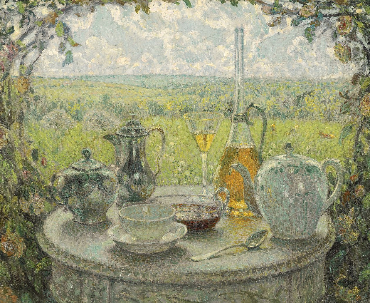 Postimpressionism: Table, Spring av Le Sidaner, Henri (1862-1939) av Henri Eugene Augustin Le Sidaner