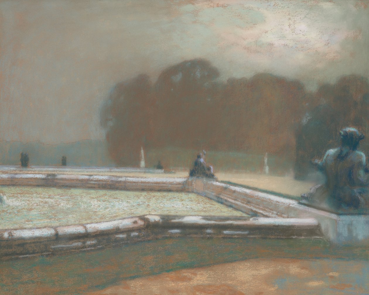 Statyer, Trädgården i Versailles, 1900 av Henri Eugene Augustin Le Sidaner