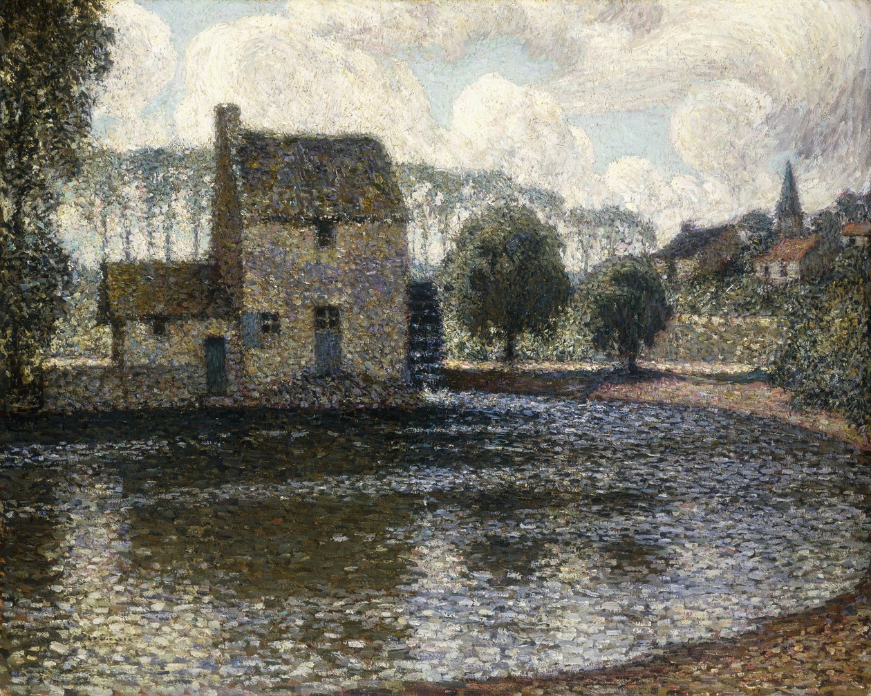 Den grå väderkvarnen; Le Moulin Gris av Henri Eugene Augustin Le Sidaner