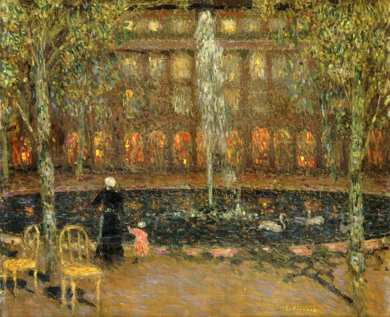Dammen vid Palais Royal; Bassängen vid Kungliga slottet av Henri Eugene Augustin Le Sidaner