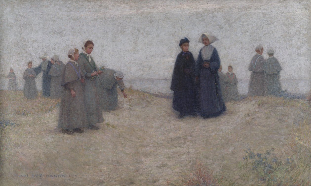 The Promenade of the Orphans, 1888 av Henri Eugene Augustin Le Sidaner