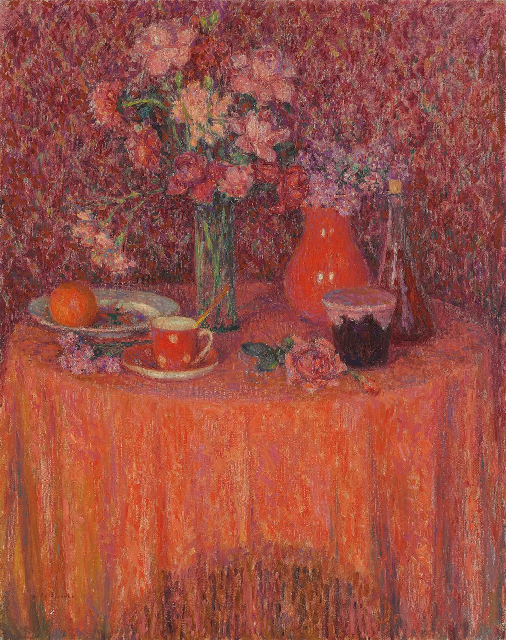 Bordet, Harmoni i rött; Le Table, Harmonie Rouge av Henri Eugene Augustin Le Sidaner