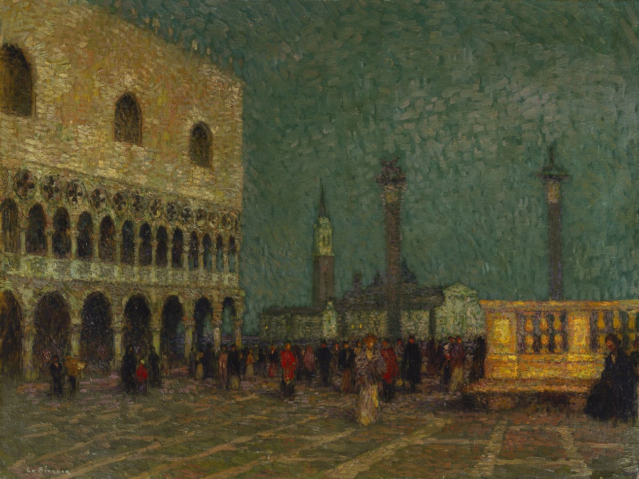 Venedig, Markusplatsen, ca 1914 (olja på duk) av Henri Eugene Augustin Le Sidaner