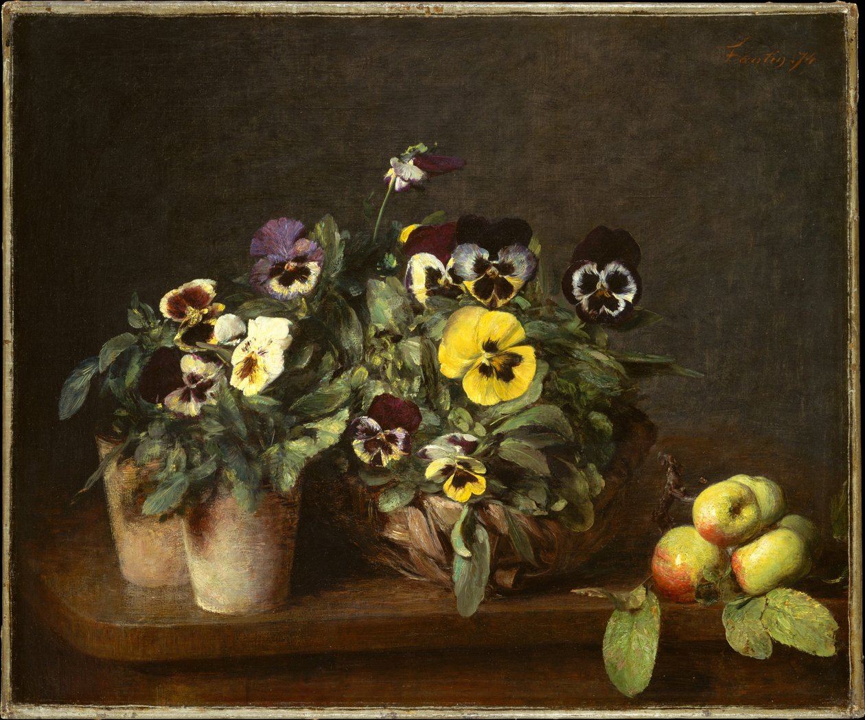 Stilleben med penséer av Henri Fantin-Latour