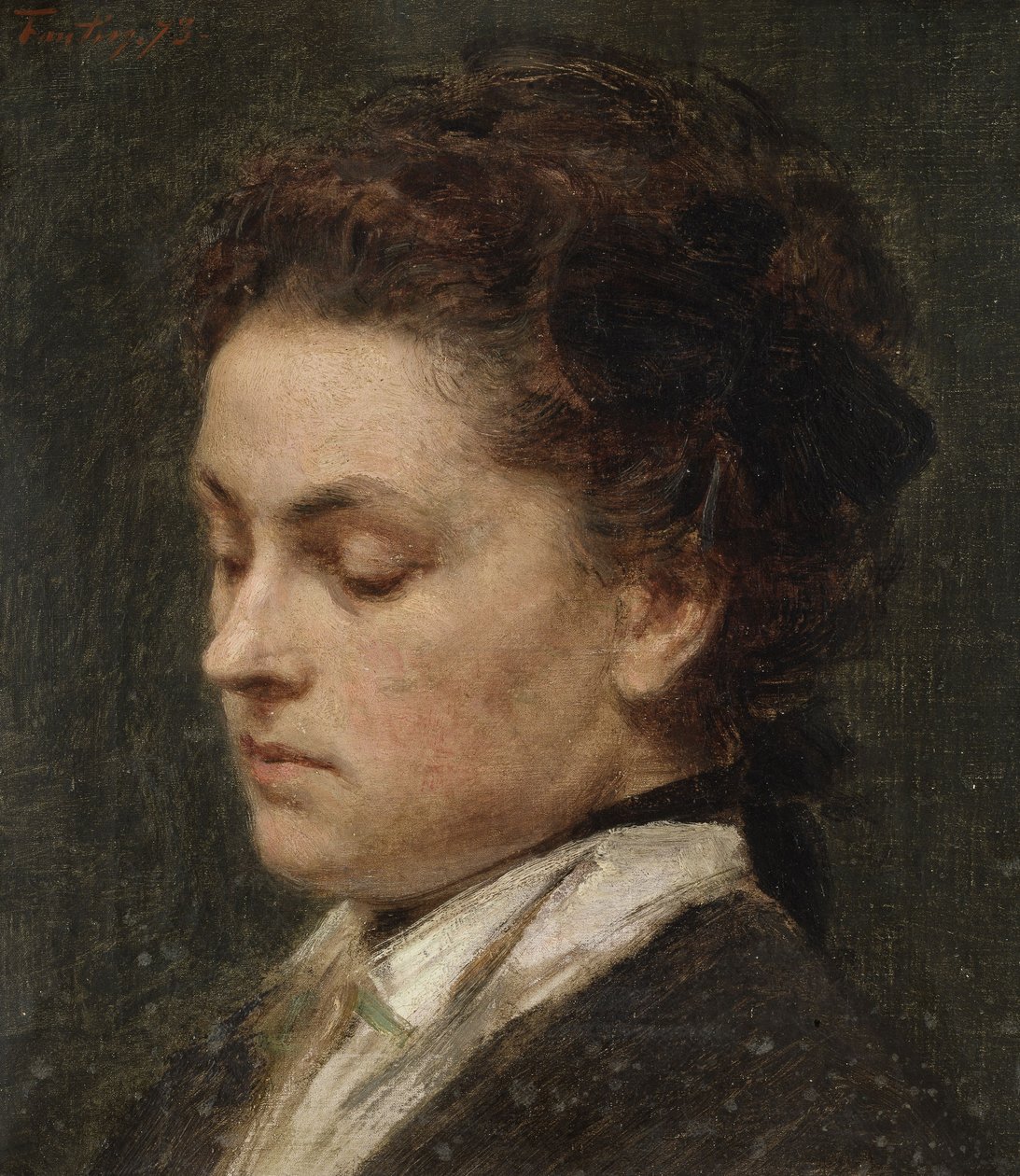 Studie till porträttet av Victoria Dubourg, konstnärens hustru av Henri Fantin-Latour