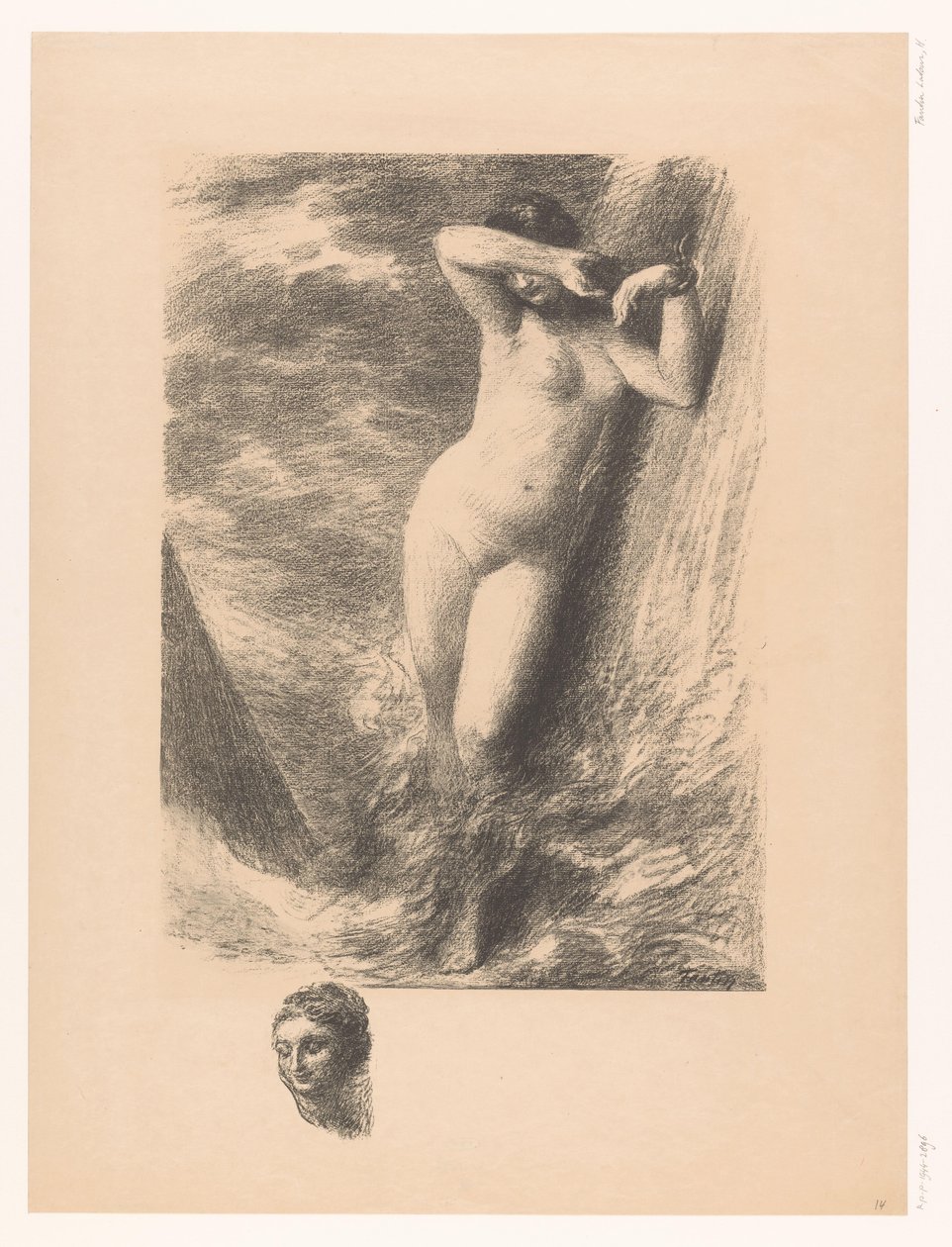 Andromeda fastkedjad vid en sten i vattnet Andromede av Ignace Henri Jean Fantin Latour