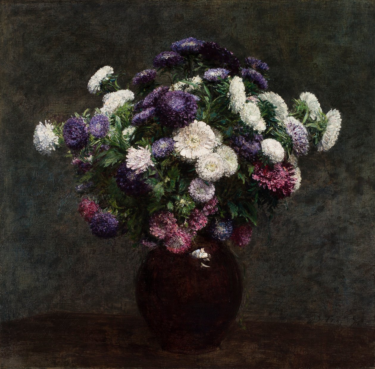 Asters i en vas av Ignace Henri Jean Fantin Latour