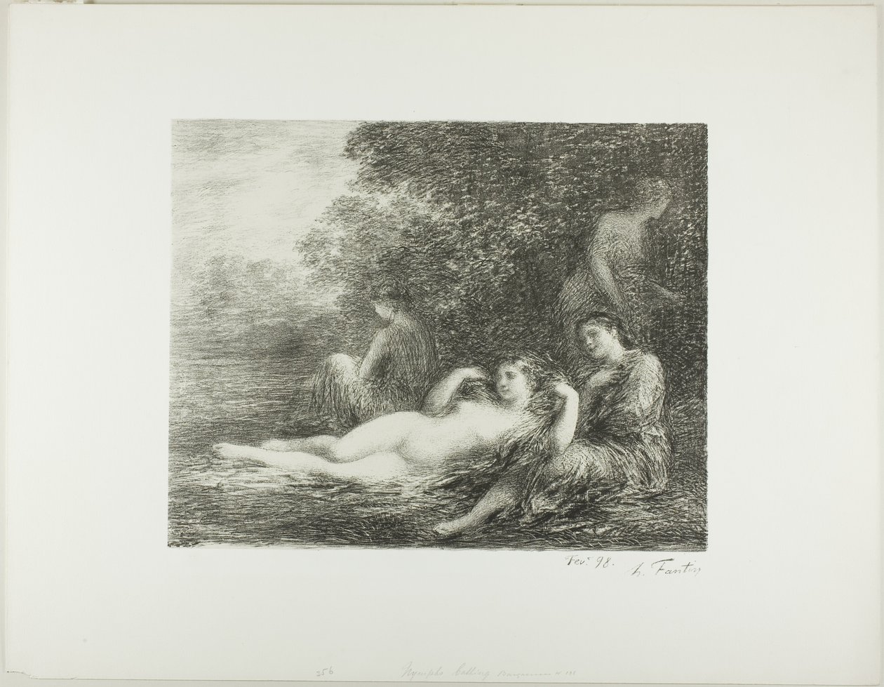 Badande kvinnor, fjärde stor tallrik av Ignace Henri Jean Fantin Latour
