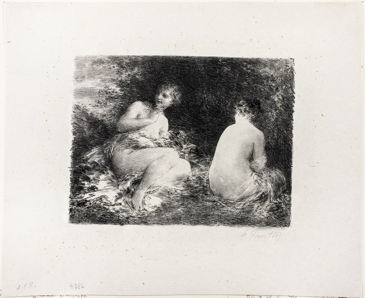 Badande kvinnor, andra medium tallrik av Ignace Henri Jean Fantin Latour