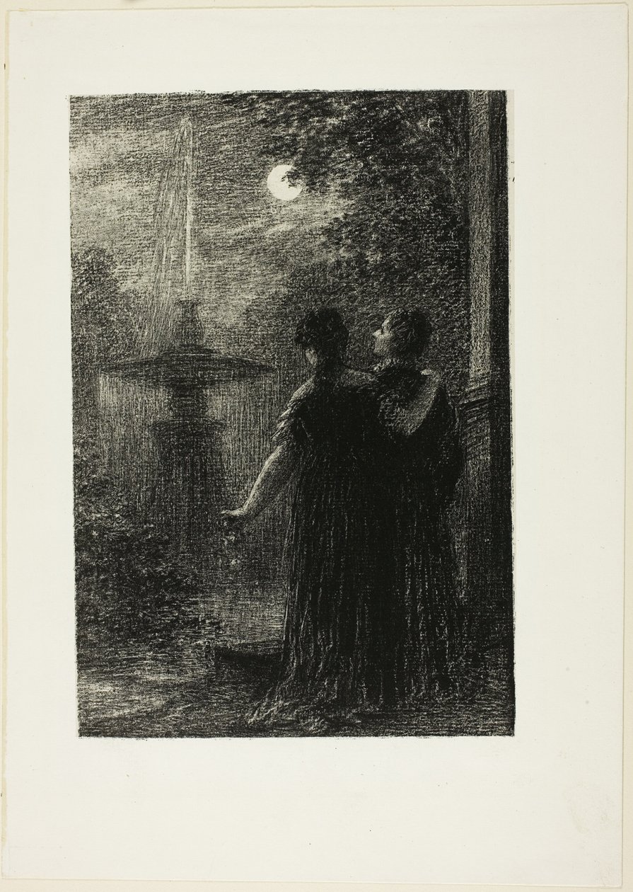 Beatrice och Benedict, akt I: Nocturne, ur Hector Berlioz opera "Beatrice och Benedict (1862)" av Henri Fantin Latour