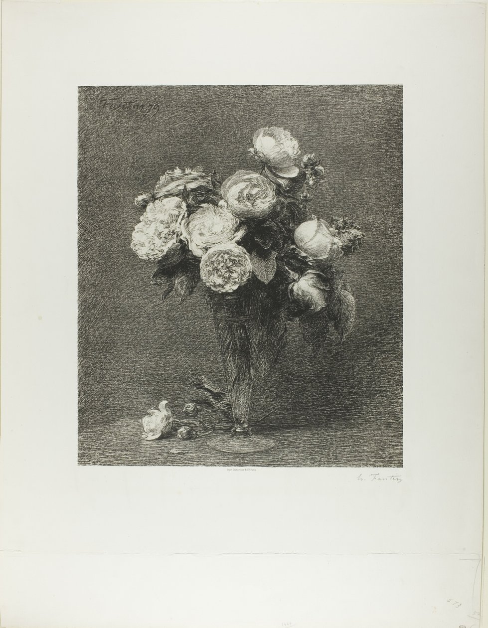 Bukett av rosor av Henri Fantin Latour