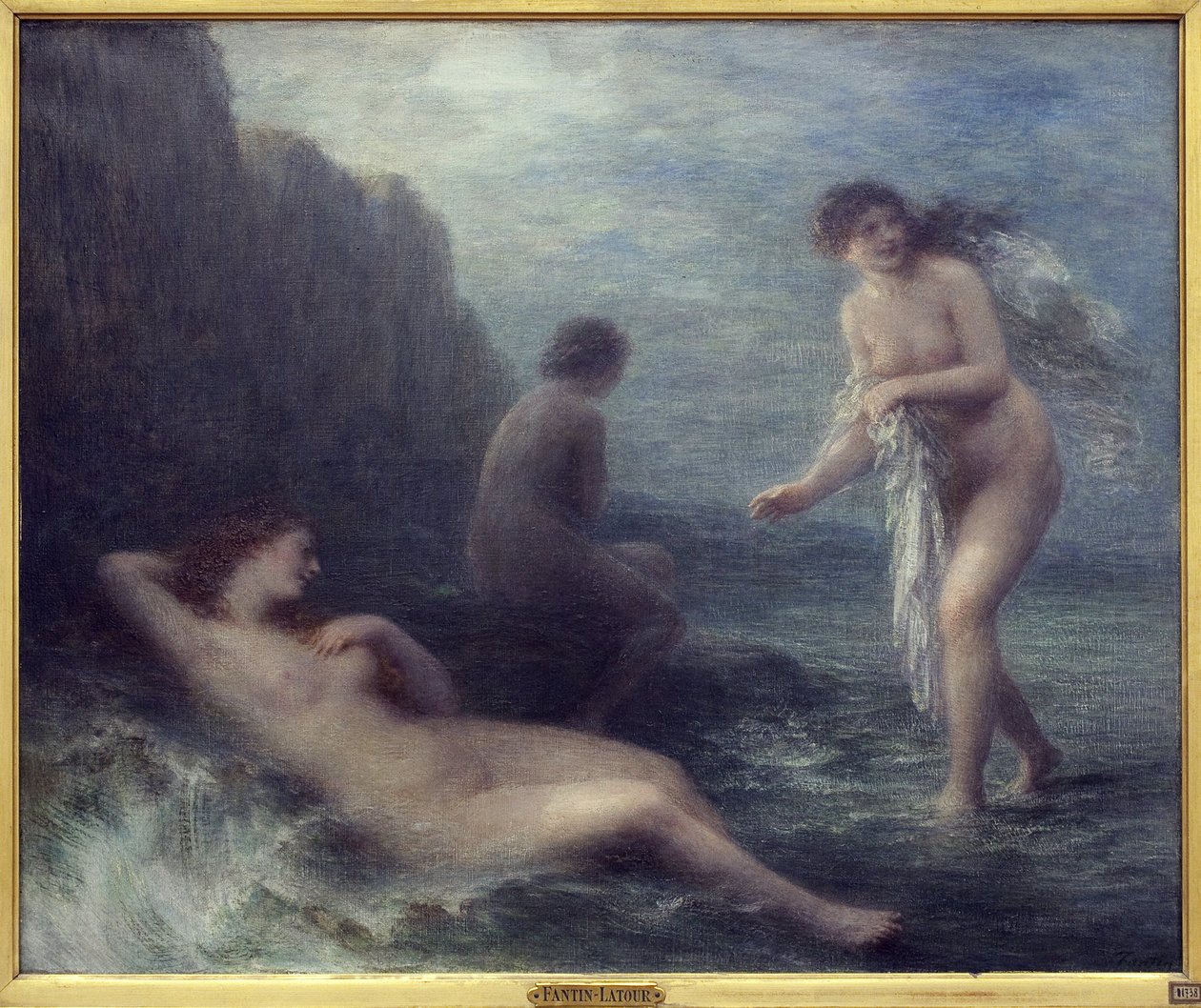Vid havet. Målning av Henri Fantin Latour (1836-1904), Olja på duk av Ignace Henri Jean Fantin Latour
