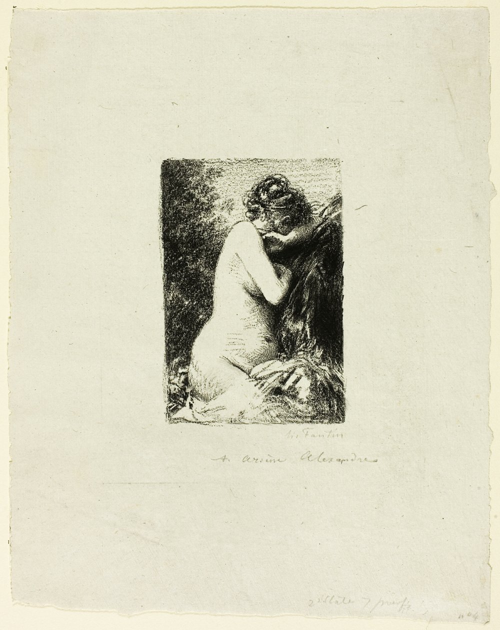 Crying Woman: Studie av en sittande kvinna i rätt profil av Ignace Henri Jean Fantin Latour