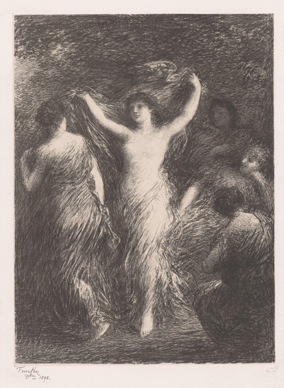 Dansar och tittar på kvinnor danser av Ignace Henri Jean Fantin Latour