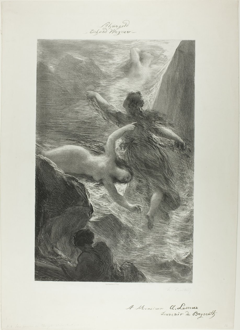 Första scenen av Rhinegold av Ignace Henri Jean Fantin Latour