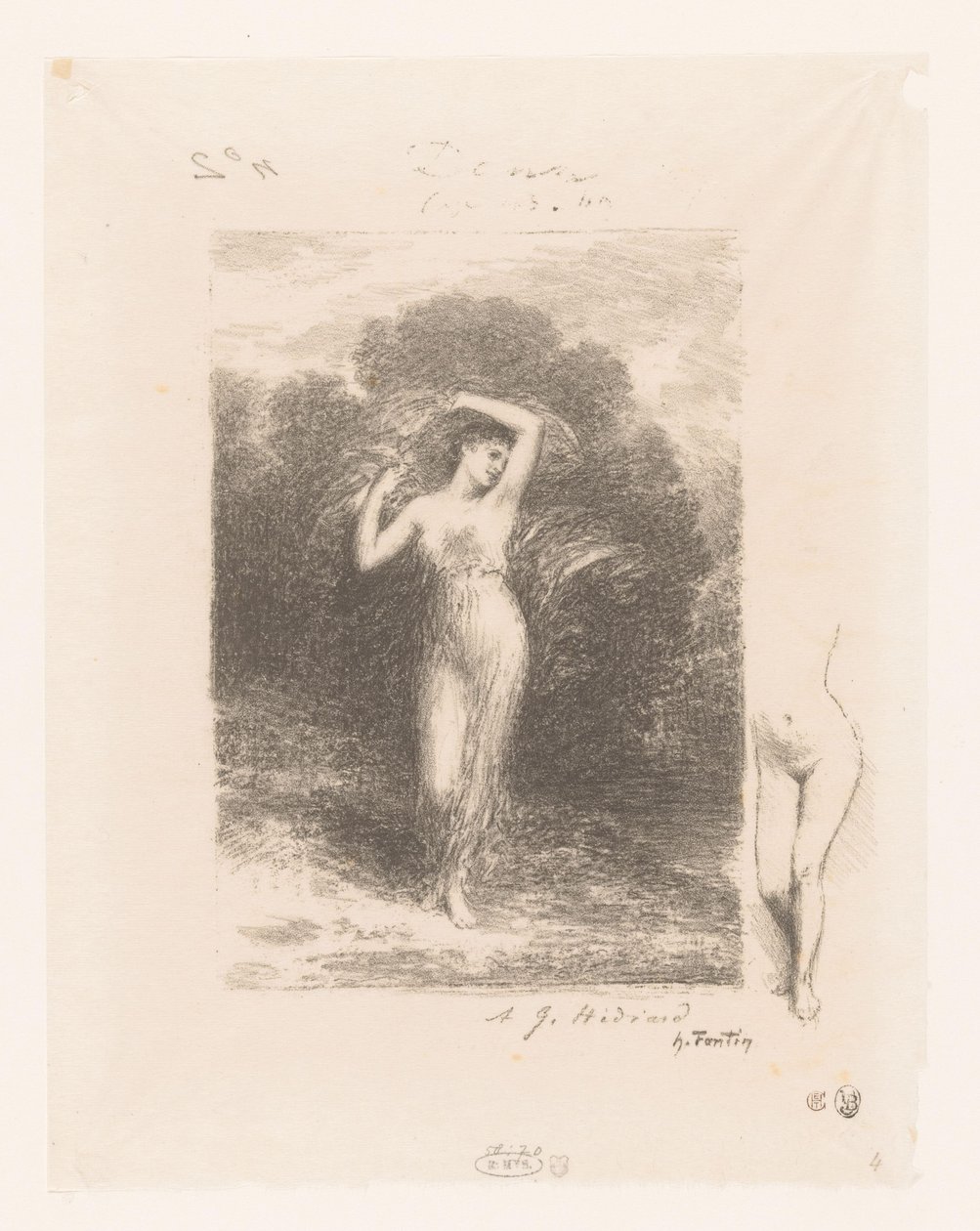 Jonge kvinna med sjaal Den unga patienten Gedichten van André Chénier (serietitel) Illustrationer till André Chéniers dikter (serietitel) av Ignace Henri Jean Fantin Latour