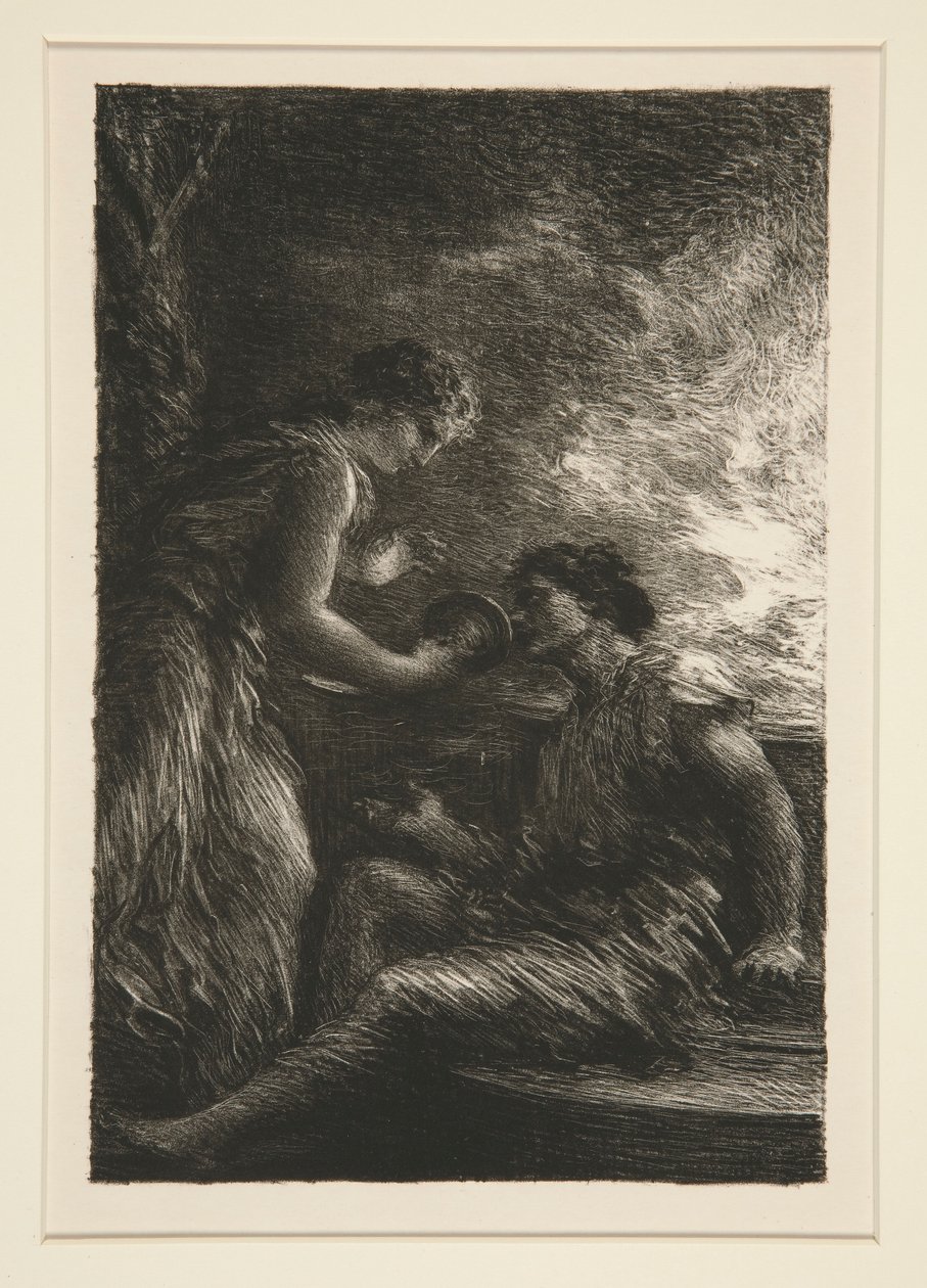 La Valkyrie: Akte I, Sieglinde et Siegmund (Valkyriorna: Akt I, Sieglinde och Siegmund) av Ignace Henri Jean Fantin Latour