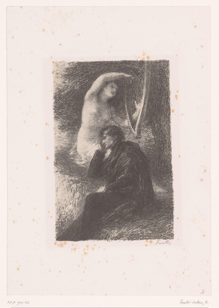 Lélio lyssnar på tonerna av en harpa lilio. La harpe éolienne Hector Berlioz liv och verk (serietitel) av Ignace Henri Jean Fantin Latour