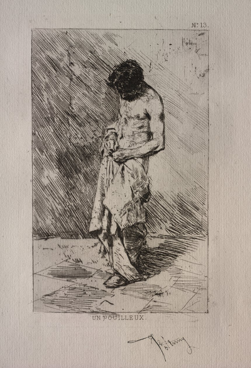Man söker efter loppor av Ignace Henri Jean Fantin Latour