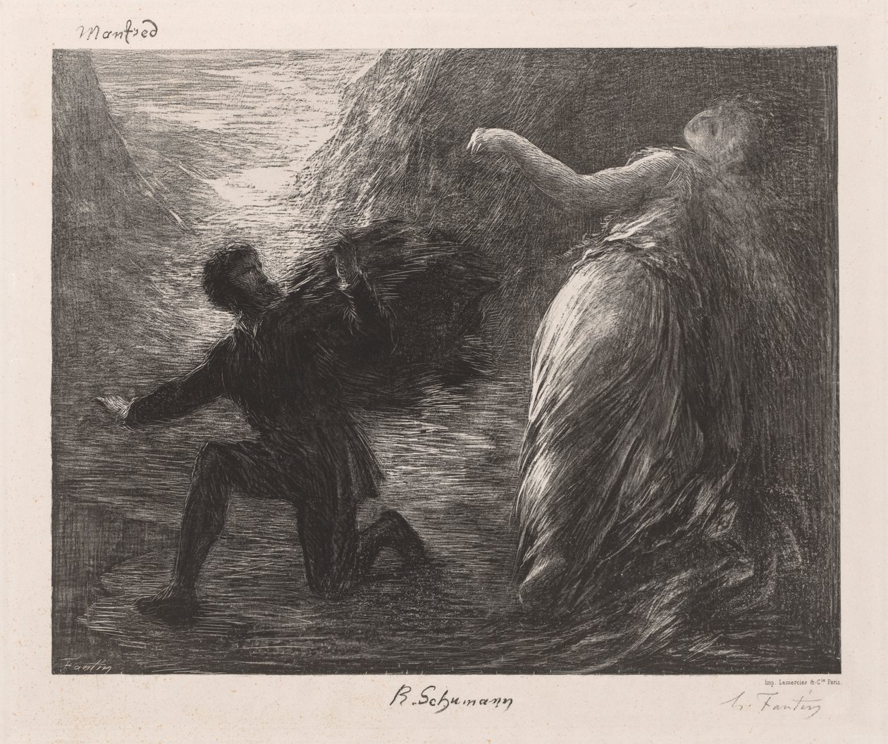 Manfred och Astarte av Ignace Henri Jean Fantin Latour
