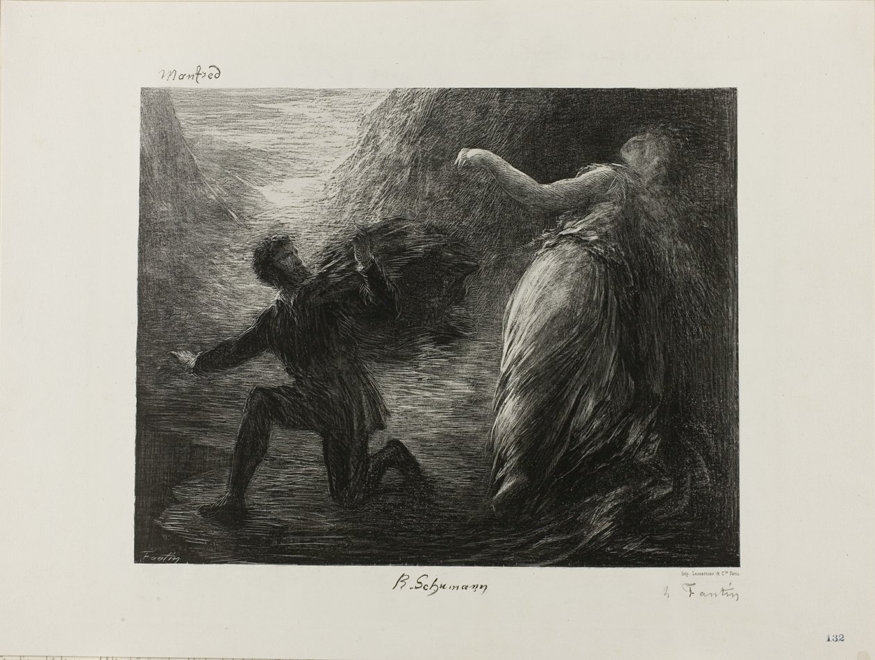 Manfred och Astarte, ur Robert Schumanns ouvertyr till "Manfred (1848-49)" av Henri Fantin Latour