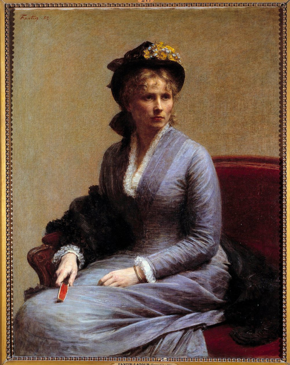 Porträtt av Charlotte Dubourg (1850-1921) Hon är syster till konstnärens hustru. Målning av Henri Fantin Latour (Fantin-Latour av Ignace Henri Jean Fantin Latour