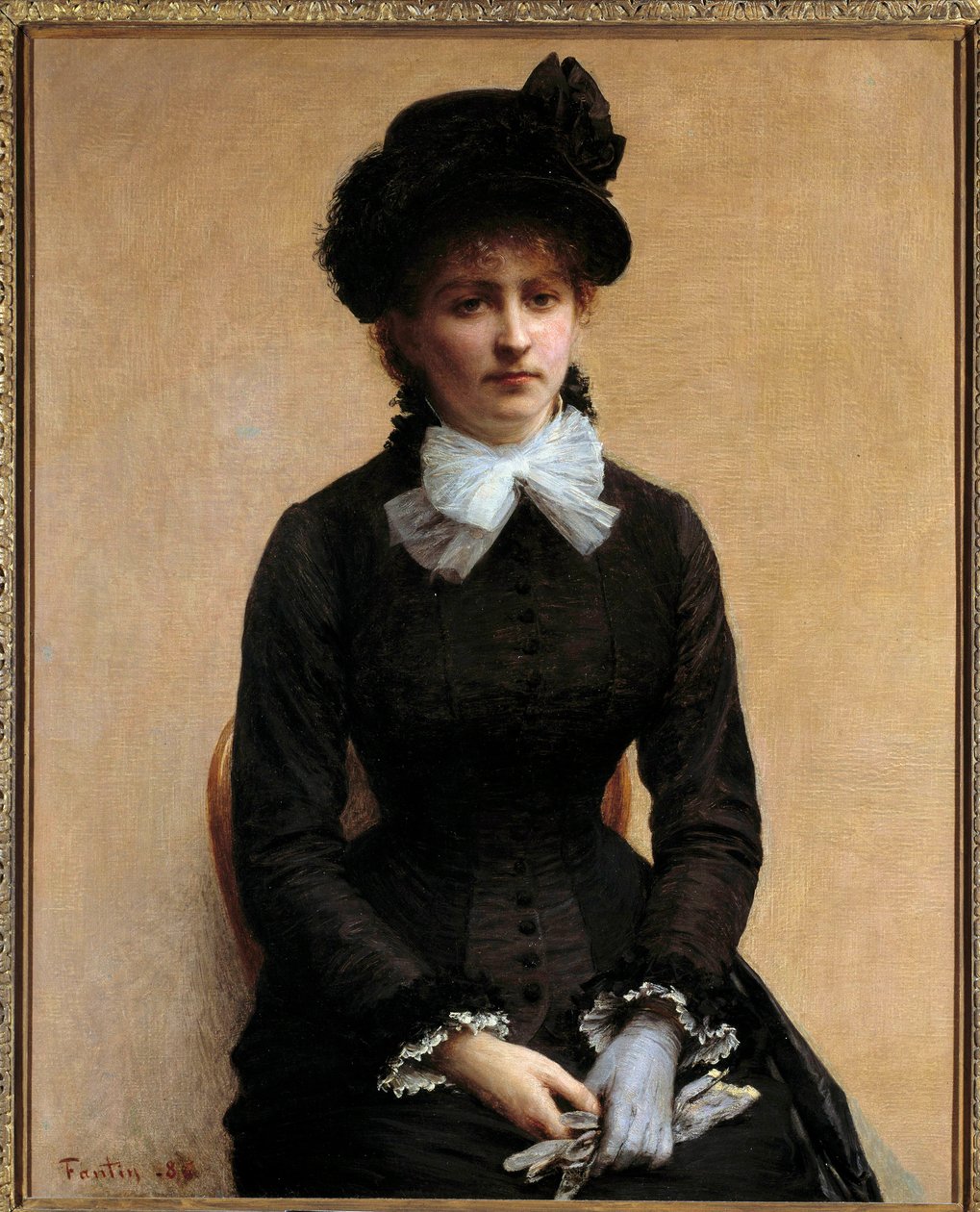 Porträtt av Louise Riesen Louise Riesen (1860-1944) är dotter till målaren Leon Riesen. Målning av Henri Fantin Latour (Fantin-Latour av Ignace Henri Jean Fantin Latour