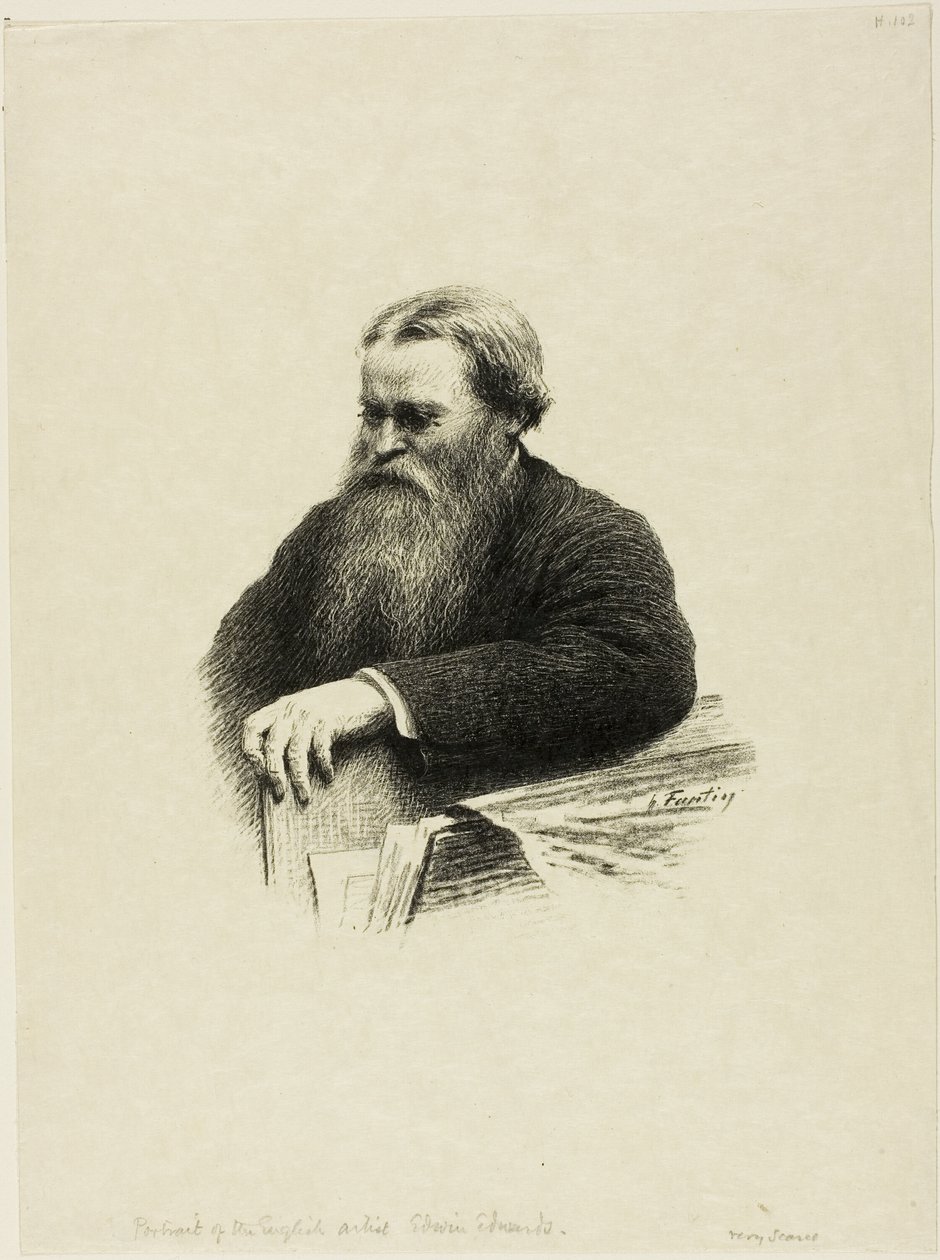 Porträtt av konstnären Edwin Edwards av Ignace Henri Jean Fantin Latour