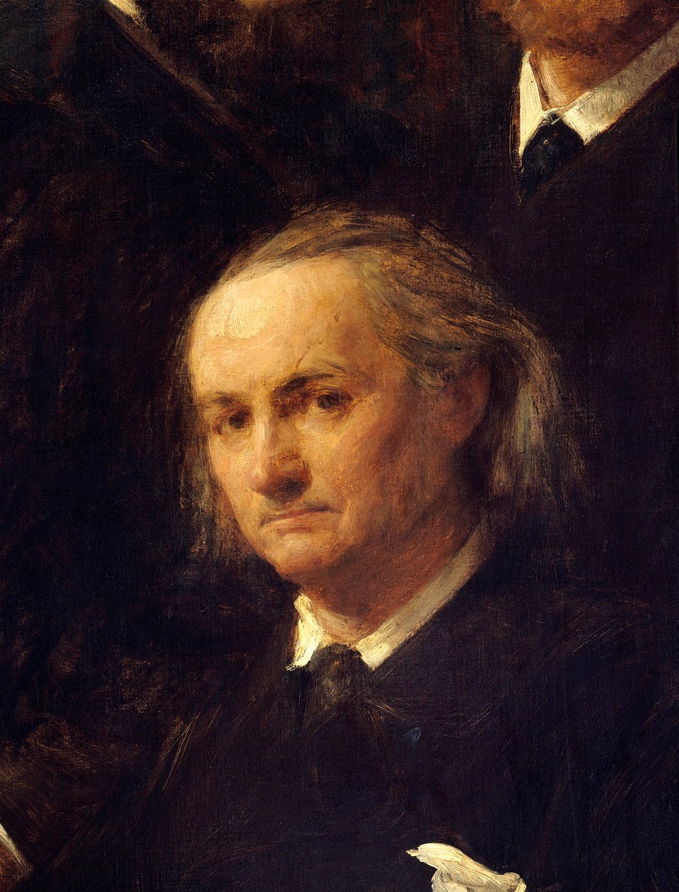 Porträtt av poeten Charles Baudelaire (1821-1867) Detalj av målningen "" Hommage a Delacroix"" av Henri Fantin Latour (Fantin-Latour) av Ignace Henri Jean Fantin Latour