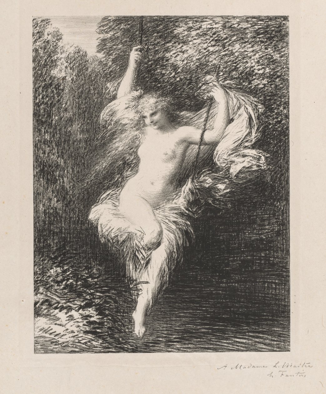Sarah badaren av Ignace Henri Jean Fantin Latour