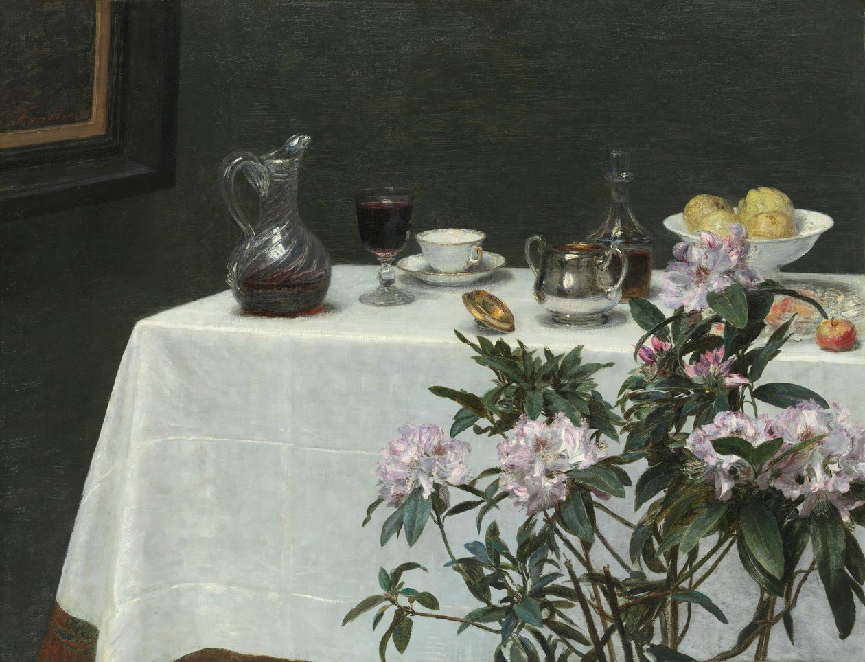 Stilleben: Corner of a Table, 1873. av Ignace Henri Jean Fantin Latour