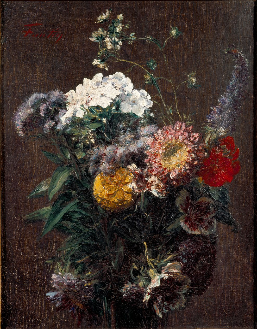 Stilleben: blandade blommor, c1850-1900 av Ignace Henri Jean Fantin Latour