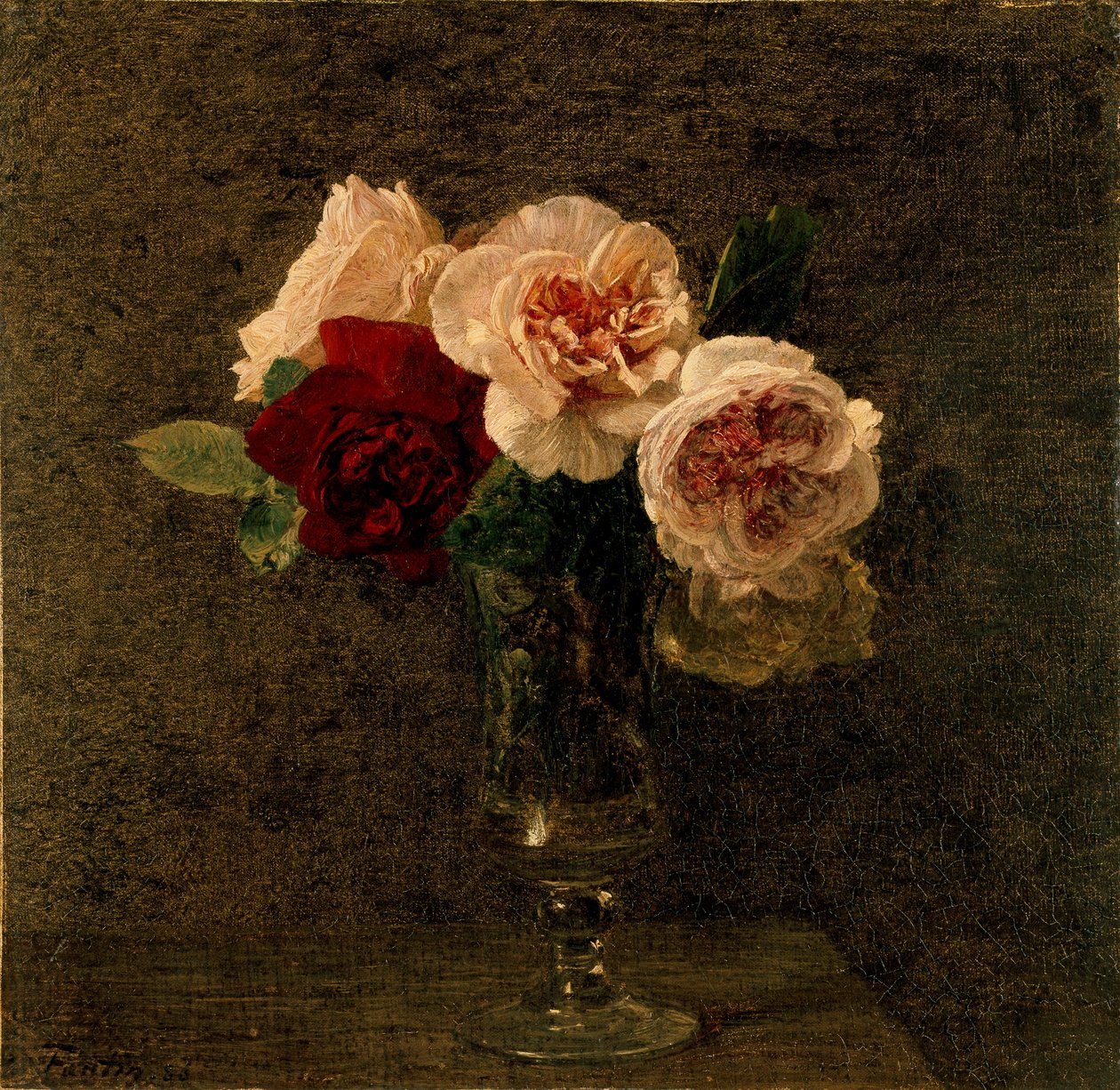 Stilleben: rosa och röda rosor, 1886 av Ignace Henri Jean Fantin Latour