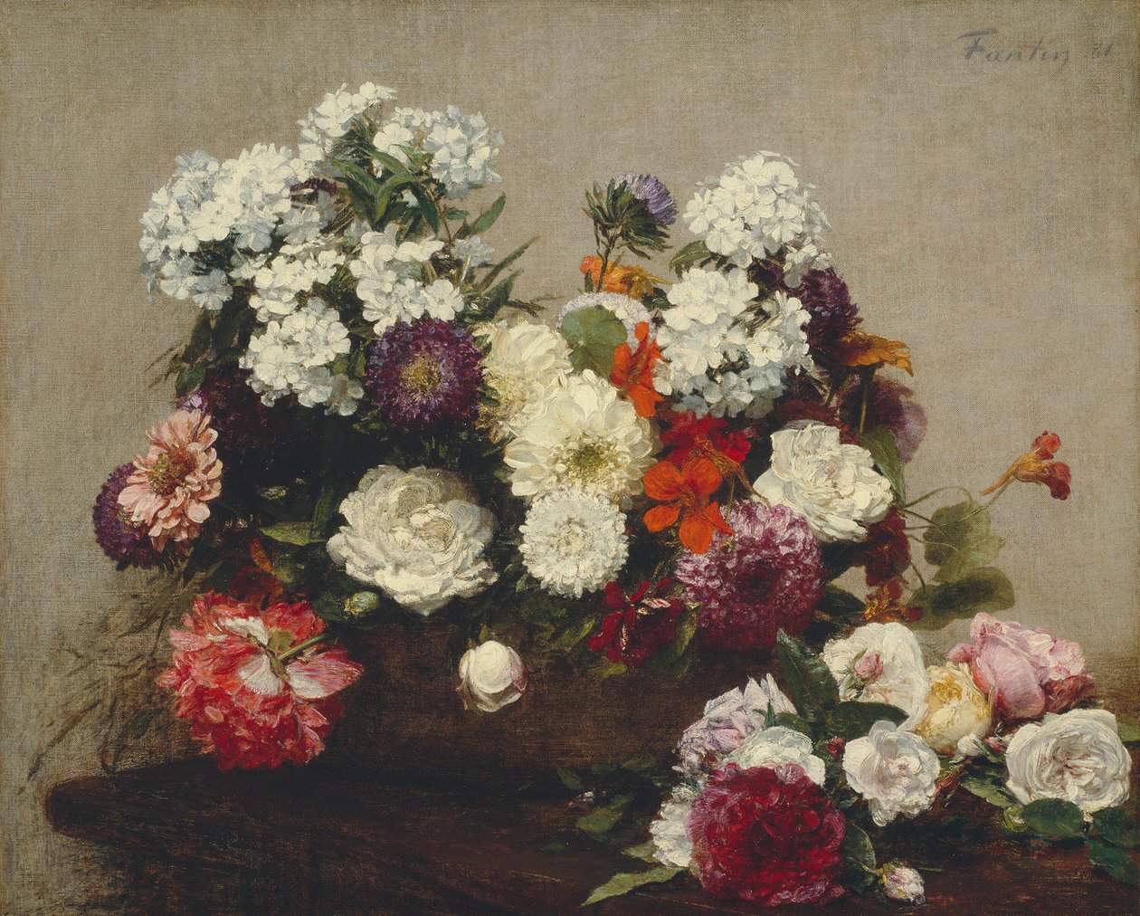 Stilleben med blommor, 1881. av Ignace Henri Jean Fantin Latour
