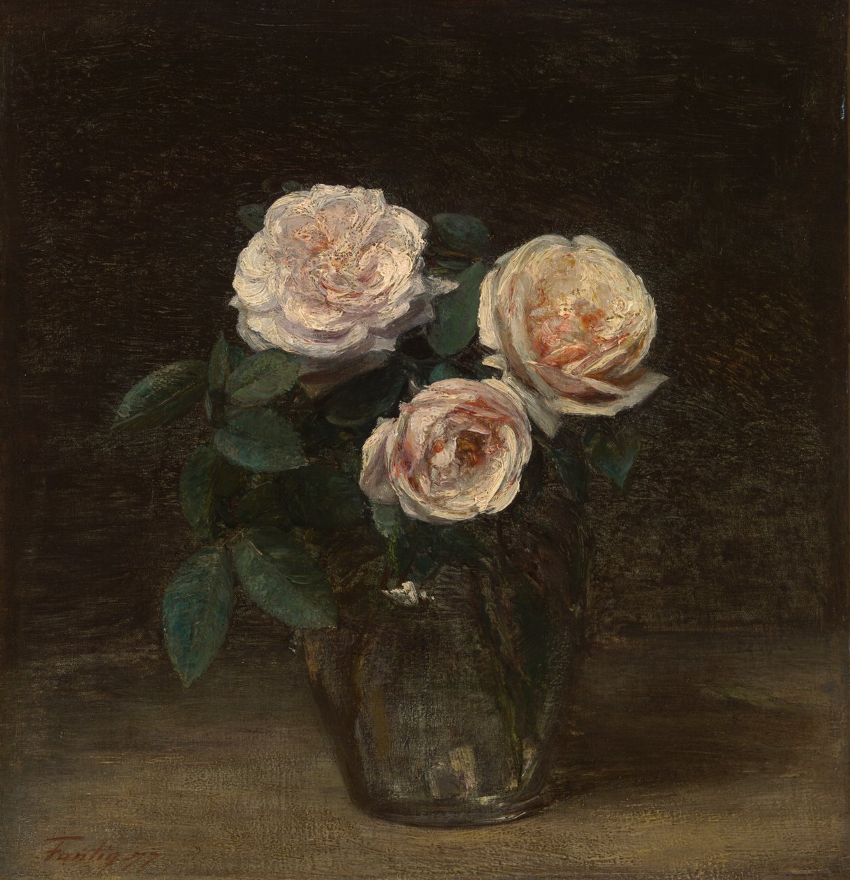 Stilleben med rosor av Ignace Henri Jean Fantin Latour