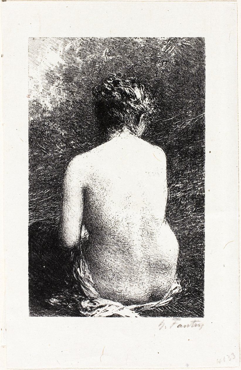 Studie av sittande kvinna, sedd bakifrån av Ignace Henri Jean Fantin Latour