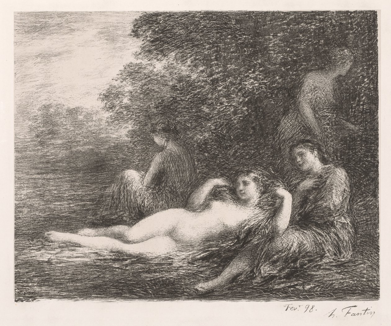 Badgästerna av Ignace Henri Jean Fantin Latour