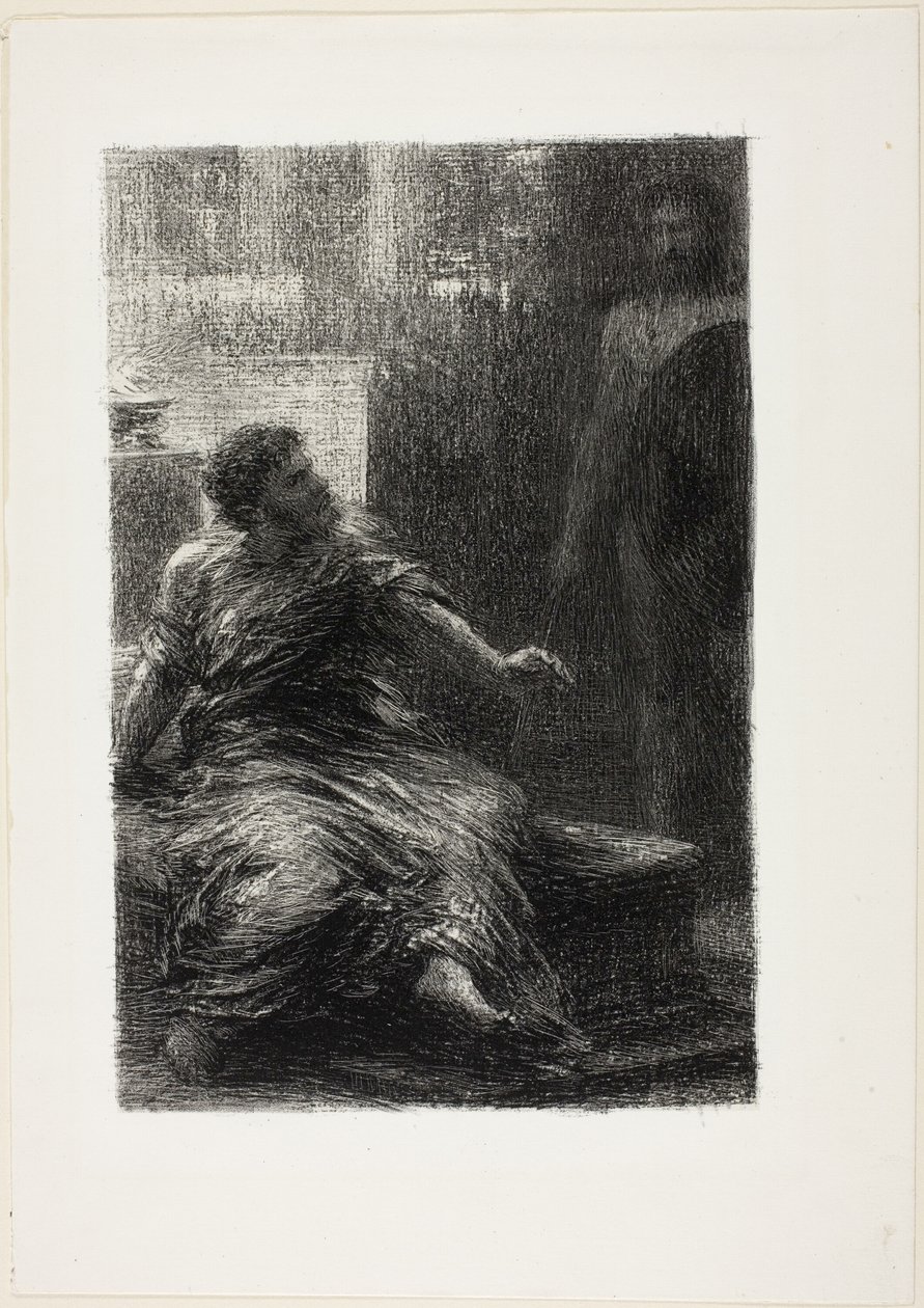 Tillfångatagandet av Troja: Akt III, Hektors uppenbarelse, ur Hector Berlioz opera "Trojas erövring (1855-58)" av Henri Fantin Latour