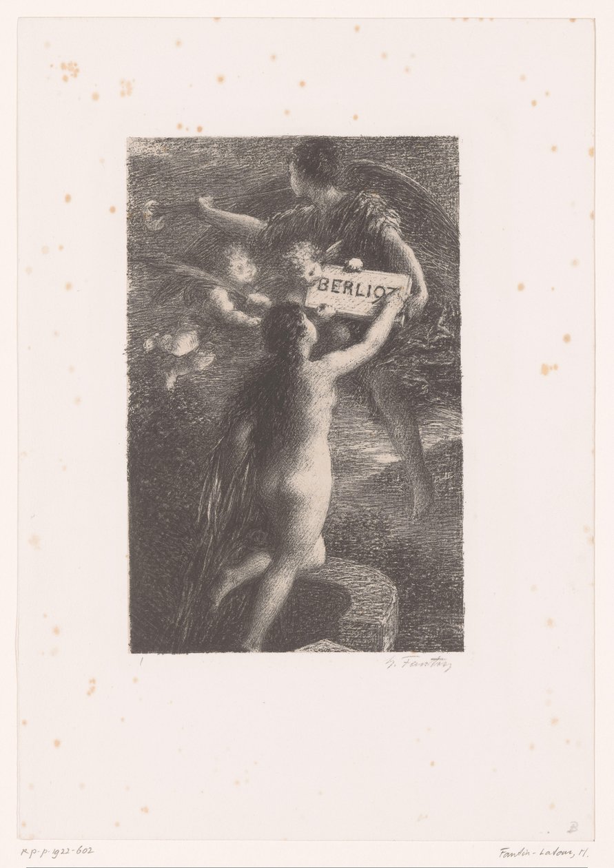 Titeltryck för: Hector Berlioz, sa vie et ses oeuvres Berlioz (titel på objekt) Verite Hector Berlioz liv och verk (serietitel) av Ignace Henri Jean Fantin Latour