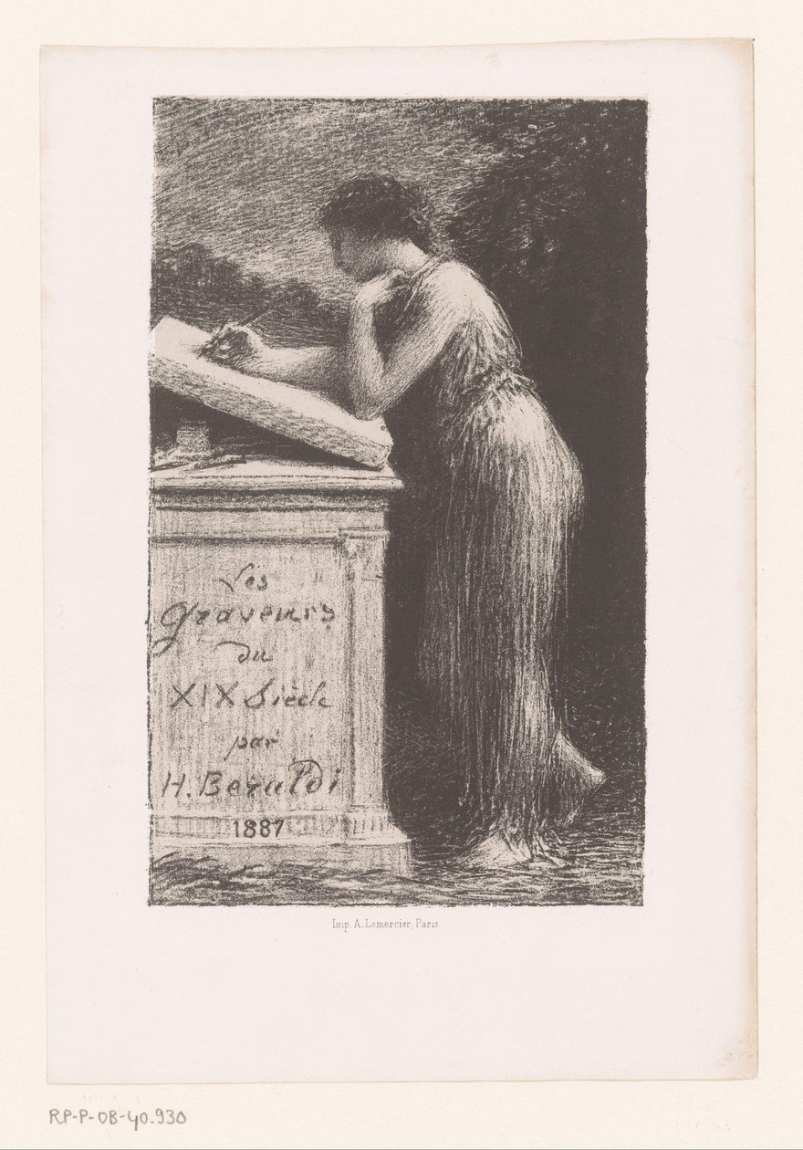 Titelprent voor: XIX-talets gravörer Litografi av Ignace Henri Jean Fantin Latour