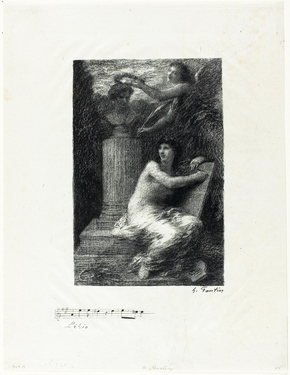 Till Berlioz, liten tallrik av Ignace Henri Jean Fantin Latour