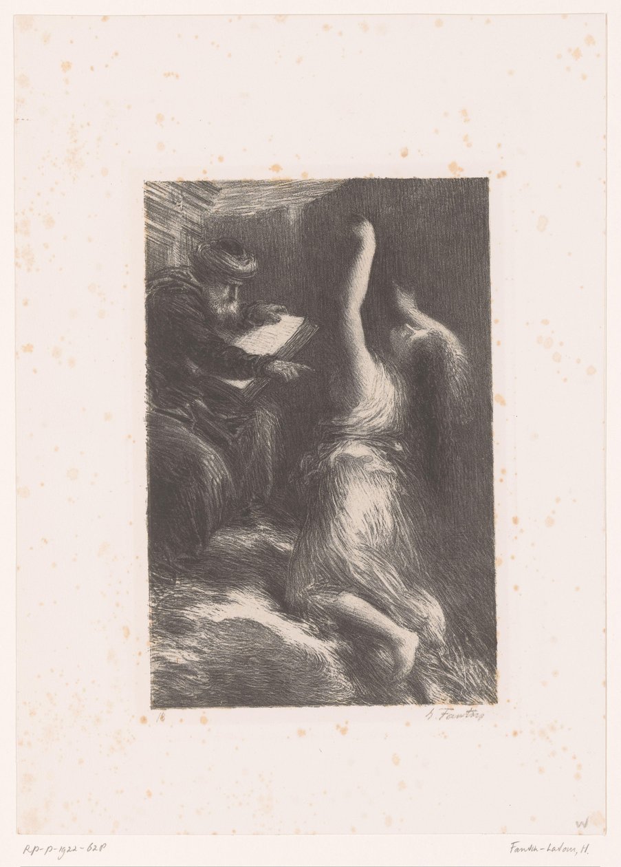 Trollkarlen Klingsor kallar Kundry Parsifal. Akt II. Evocation de Kundry Richard Wagners liv och verk (serietitel) av Ignace Henri Jean Fantin Latour