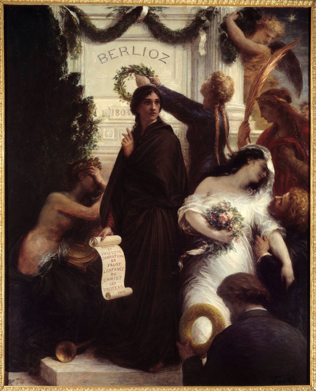 Hyllning till Berlioz. Hector Berlioz, fransk kompositör (1803-1869). Målning av Henri Fantin-Latour (Fantin Latour av Ignace Henri Jean Fantin Latour