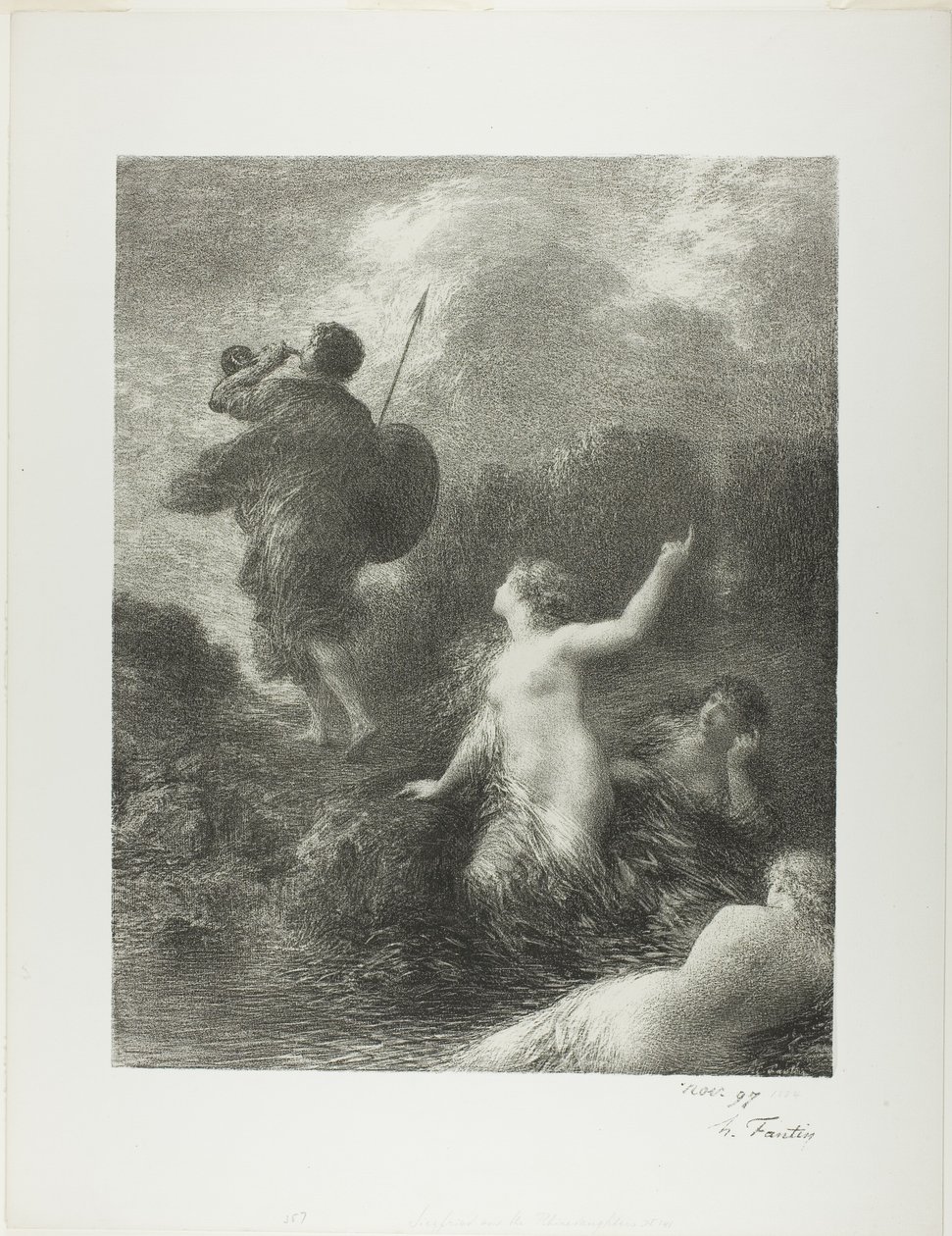 Twilight of the Gods: Siegfried and the Rhen Maidens av Ignace Henri Jean Fantin Latour