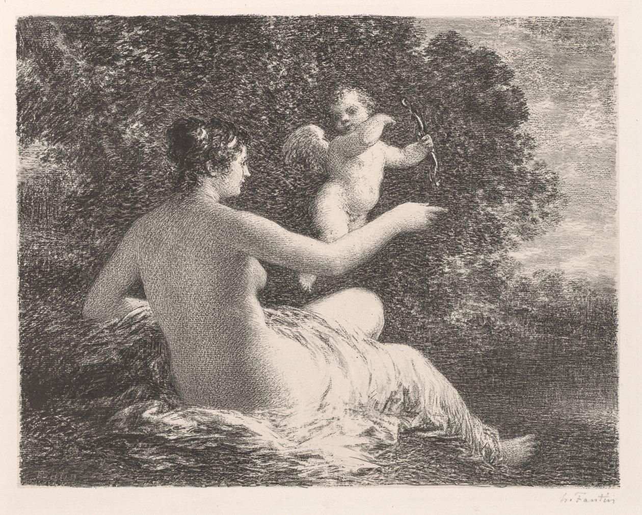 Venus och Amor av Ignace Henri Jean Fantin Latour