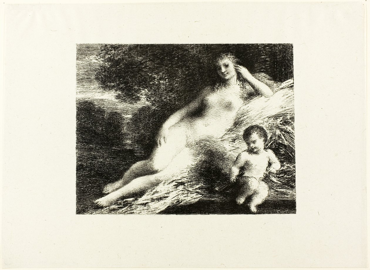 Venus och Amor, andra plattan av Ignace Henri Jean Fantin Latour